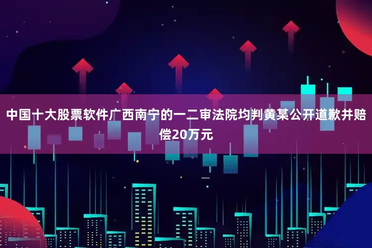 中国十大股票软件广西南宁的一二审法院均判黄某公开道歉并赔偿20万元